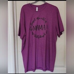 NWOT Women's  Bella Canvas Electric Violet Purple Mama Graphic T-Shirt 2X